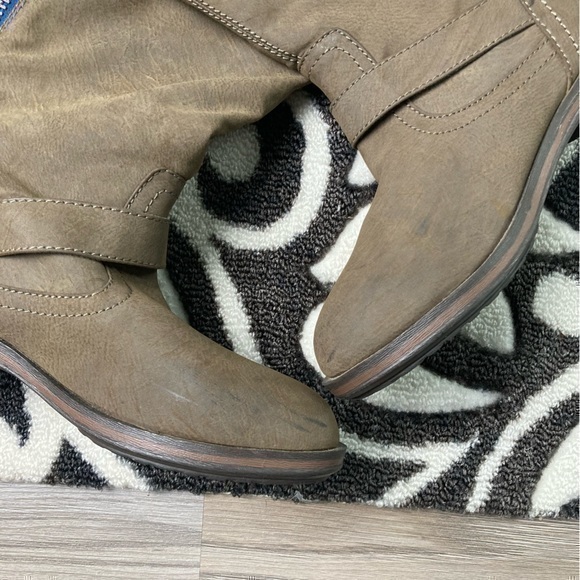 💋Tall vintage distressed brown buckle rider moto boots 👢 8.5 - Picture 6 of 7